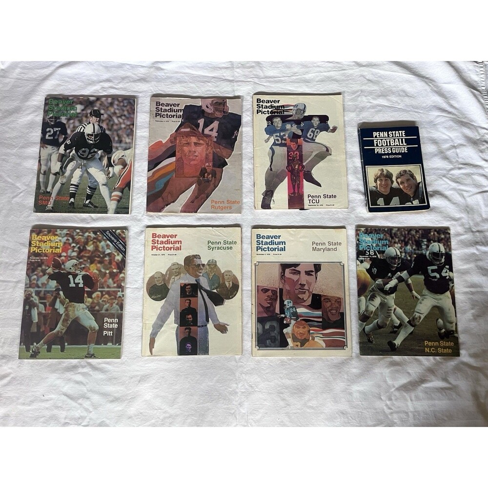 Vintage 1978 Penn State Football Program Lot of 7 Pitt Syracuse Press Guide 78
